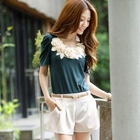 Tokyo Fashion - Shirred-Sleeve Corsage-Accent Top