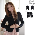 Kiwi Shop - Puff-Sleeve One-Button Cropped Blazer
