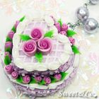 Sweet & Co. - Purple Double Layer Rose Cake Pearl Necklace