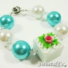 Sweet & Co. - Sweet Color Rose Blue Chocolate Pearl Crystal Bracelet