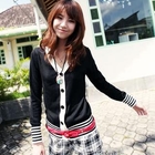 Ando Store - Contrast-Trim Knit Cardigan