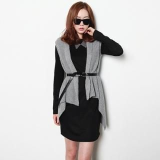 Asymmetric-Hem Knit Vest