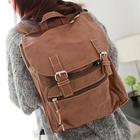 Fashion Lady - Faux-Leather Belted Backpack