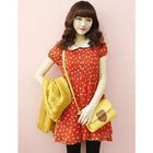 Dodostyle - Short-Sleeve Pintuck Print Dress