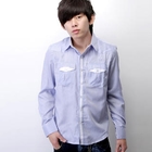 SeventyAge - Contrast-Trim Striped Shirt