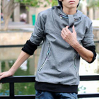 MR.ZERO - Zip-Accent Hooded Top