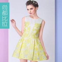 尚都比拉 - 無袖碎花 A 字連衣裙 尚都比拉 - 無袖碎花 A 字連衣裙