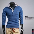 DANGOON - Check-Trim Long-Sleeve Polo-Shirt