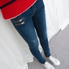 Cookie 7 - Double-Zip Washed Skinny Jeans