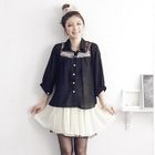 D.P-Shop - Pleated Chiffon Skirt With Belt