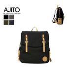 AJITO - Faux-Leather Trim Canvas Backpack