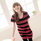 Tokyo Fashion - Short-Sleeve Striped Long T-Shirt