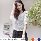 LORIKEET - Dolman-Sleeve Pointelle-Knit Top