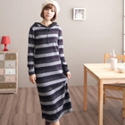 CatWorld - Striped Hooded Knit Midi Dress