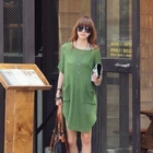REDOPIN - Elbow-Sleeve Knit Dress