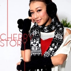 Cherry Story - Pompom-Detail Cable-Knit Fingerless Mittens