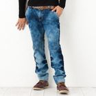 BLACK ASUKA - Acid-Washed Straight-Leg Jeans