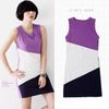 COOLHADA Color Block Sleeveless Dress