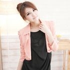 CatWorld - Inset Cowlneck Top Cropped Jacket