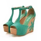 Grace Candy - Flower-Accent Wedge Sandals