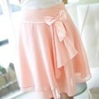 Tokyo Fashion - Bow-Accent Chiffon Layered Skirt