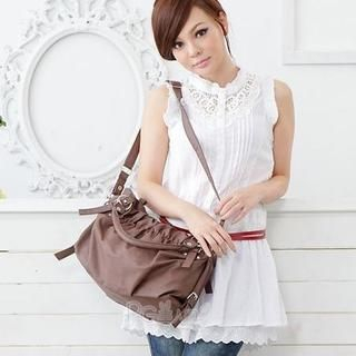 Belted Shirred Shoulder Bag