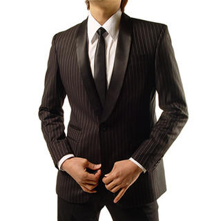 Pinstriped Tuxedo Jacket