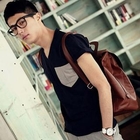 MITOSHOP - Short-Sleeve Contrast-Trim T-Shirt
