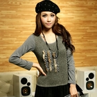 JK2 - Inset Frilled Sweater Mini Skirt