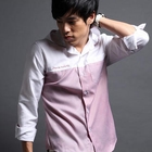 MR.PARK - Pinstriped-Panel Hooded Shirt
