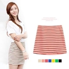 Soneed - Stripe Miniskirt