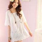 Tokyo Fashion - Eyelet Lace Trim Top