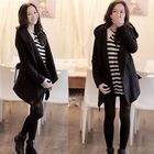Clair Beauty - Open-Front Hooded Coat with Sash