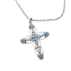 Samudra Raccolta - Intricate Pattern Cross Pendant (Blue)