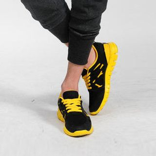 Contrast-Trim Lace-Up Sneakers