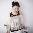 D.P-Shop - Inset Lace Tank Dress Chiffon Top