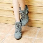 Nongli - Fringe-Accent Lace-Up Shoe Boots