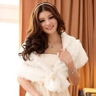 JK2 - Lace-Trim Faux-Fur Beaded Stole