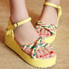 Smoothie - Braided-Strap Platform Sandals