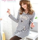 Tokyo Fashion - Printed Striped Hooded Dress