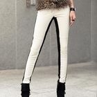 REDOPIN - Two-Tone Faux Leather Skinny Pants