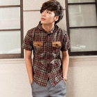 Free Shop - Faux-Suede Flap Plaid Hooded Shirt