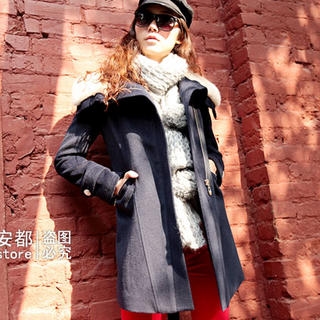Faux-Fur-Collar Tie-Waist Coat