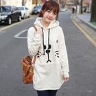 CLICK - Fleeced-Lined Dog Print Hooded Pullover
