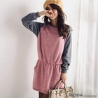 OrangeBear - Gathered-Waist Raglan Knit Dress