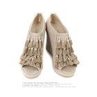 REDOPIN - Tassel Peep-Toe Wedges
