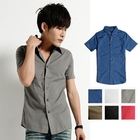AOYAMA - Short-Sleeve Plain Shirt
