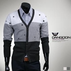 DANGOON - Star Print Color-Block Cardigan