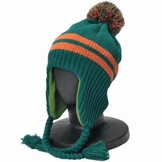 Striped Knit Trapper Hat