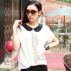Ando Store - Peter Pan Collar Lace Trim Top
